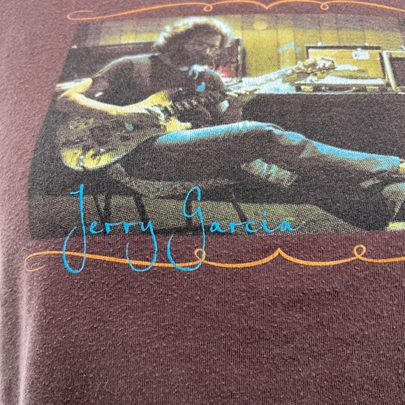 Y2K Vintage Liquid Blue Jerry Garcia Baby Tee Brown Short Sleeve Women's Large - Picture 8 of 11